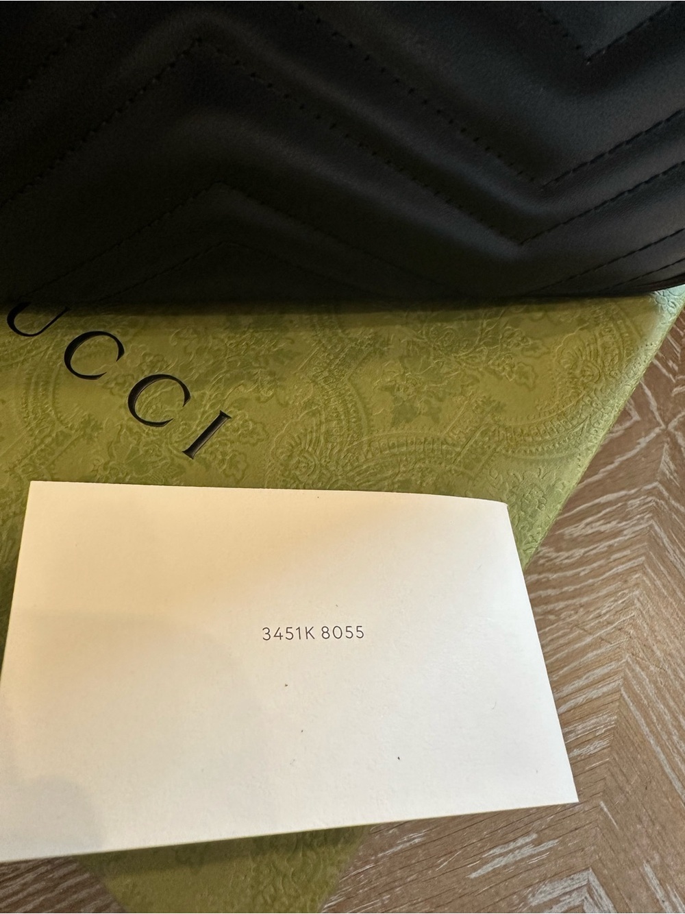 Gucci Black Chevron Matelassé GG Marmont Crossbody Bag - Picture 9 of 9